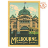 Flinders Street Station Melbourne 1910 Suburban Icon Vintage Postcard