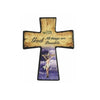 Ceramic Stand Plaque with Image of Crucifix in Purple clouds, 10x12.5cm