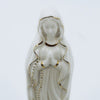 Off White Virgin Mary Praying Ceramic Statue with Golden rosary and Line Deco