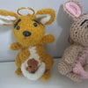 Kangaroo amigurumi crochet doll/keyring