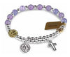 Bracelet Amethyst with cross and Miraculous Mary medal