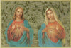 GOLD FOIL PLAQUE SACRED HEART OF JESUS & MARY