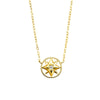 Sterling silver necklace featuring star and CZ disc pendant available in Gold and Rose Gold