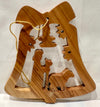 Olive wood Christmas Ornament with cord 7.5 cm