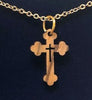 Olive wood cross Necklace with gold plated chain 45 cm