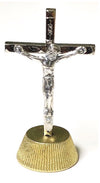 Magnet Metal Crucifix silver and gold and Sacred heart of Jesus