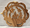 Olive wood Christmas Ornament with cord 8.5 cm