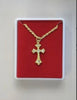 NECKLACE – CROSS CRYSTAL GOLD CHAIN (Cross 25mm x 15mm – Chain 44cm)