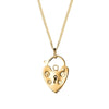 Gold or Sterling silver necklace with heart padlock pendant