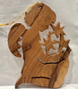 Olive wood Christmas Ornament with cord 8.5 cm