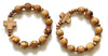 Olive wood man bracelets large beads