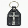 Holy Jesus Cross Key Ring with Leather pad