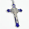 Navy Blue Crucifix Metal Key Ring