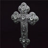 Gold or Silver Plated Metal Cross Round Stand with Diamonte Beads