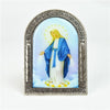 Silver Metal Plaque with Miraculous Mary Picture