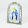 Silver Metal Plaque with Miraculous Mary Picture