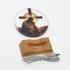 Round Glass Jesus and Cross Image Light stand