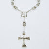 Crystal Glass with Gold Religious ROSARY Beads With Crucifix small version for car