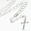 Catholic Rosary white beads with gold or silver cross