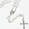 Catholic Rosary white beads with gold or silver cross