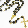 Catholic Rosary - BLACK BEAD GOLD ROSARY