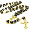 Catholic Rosary - BLACK BEAD GOLD ROSARY