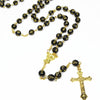 Catholic Rosary - BLACK BEAD GOLD ROSARY