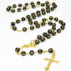 Catholic Rosary - BLACK BEAD GOLD ROSARY