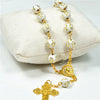 Black or White Beads Gold Car Rosary