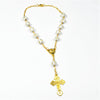 Black or White Beads Gold Car Rosary