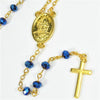 Catholic Rosary - NAVY BLUE SMALL BEADS AND GOLD CHAIN 5mm