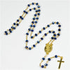 Catholic Rosary - NAVY BLUE SMALL BEADS AND GOLD CHAIN 5mm