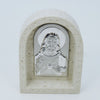 Poly Plaque with Silver Sacred Heart of Jesus Icon