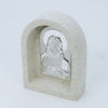 Poly Plaque with Silver Sacred Heart of Jesus Icon