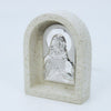 Poly Plaque with Silver Sacred Heart of Jesus Icon