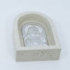 Poly Plaque with Silver Sacred Heart of Jesus Icon