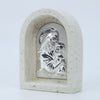 Poly Plaque with Silver Holy Mary and Baby Jesus