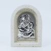 Poly Plaque with Silver Holy Mary and Baby Jesus
