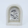 Poly Plaque with Silver Holy Mary and Baby Jesus