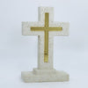 Poly Cross with Gold Cross and Stand