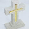 Poly Cross with Gold Cross and Stand