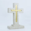 Poly Cross with Gold Cross and Stand