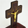 BROWN WOODEN STANDING CRUCIFIX