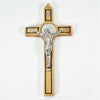 ST BENEDICT LIGHT BROWN WOODEN WALL CRUCIFIX