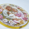 Round Holy Family Poly Plaque with Stand