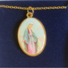 Miraculous Mary medal with gold plated chain 45cm