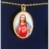Sacred Heart of Jesus medal with gold plated chain 45cm