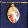 Divine mercy medal with gold plated chain 45cm
