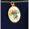 St Christopher medal with gold plated chain 45cm