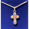 Murano Glass Gold or Silver Cross Necklace